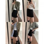 Quần Short Giả Váy Chữ A Lưng Cao Màu Đen