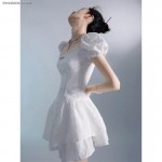 Đầm Công Chúa Tay Phồng Cổ Vuông Phong Cách Cổ Điển