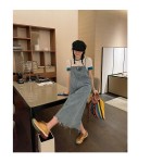 Đầm Denim Hai Dây Dáng Rộng Phong Cách Hàn Quốc