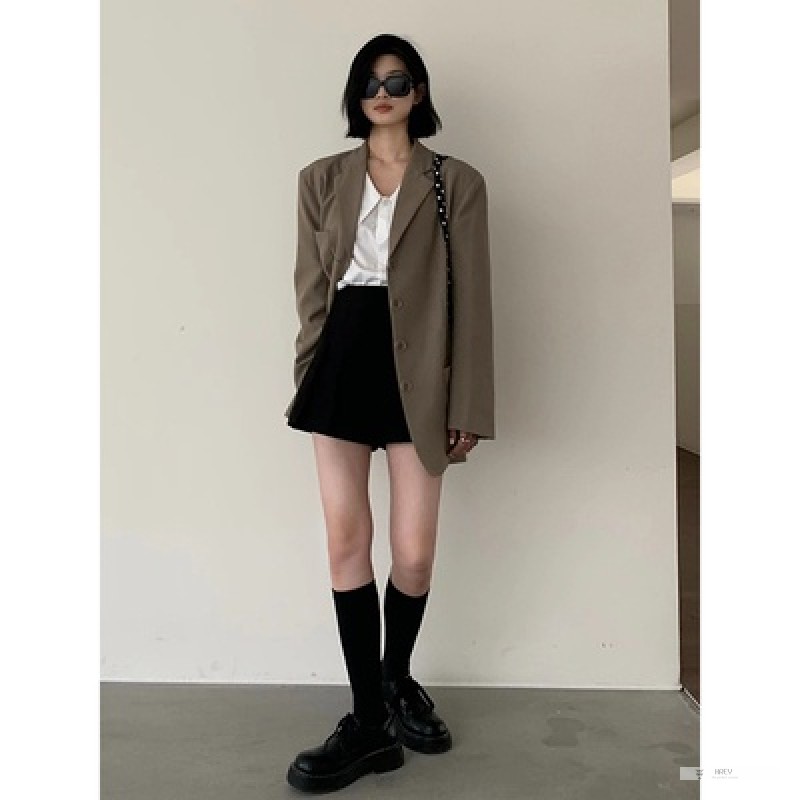 Quần Short Giả Váy Chữ A Lưng Cao Màu Đen