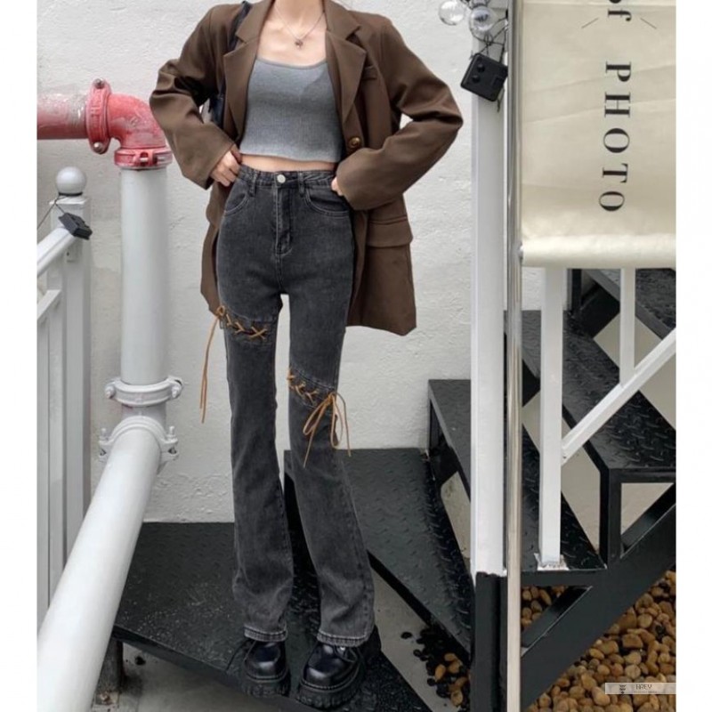 Quần jean nữ lưng cao phong cách cổ điển