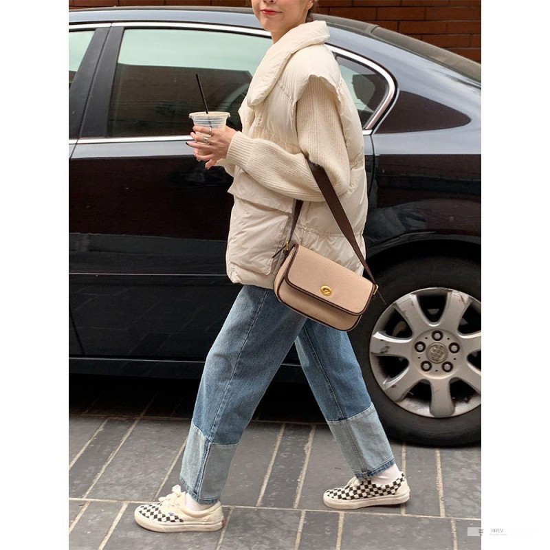 Quần Jean Dài Lưng Cao Dáng Rộng Màu Sắc Tương Phản Phong Cách Retro Hàn Quốc