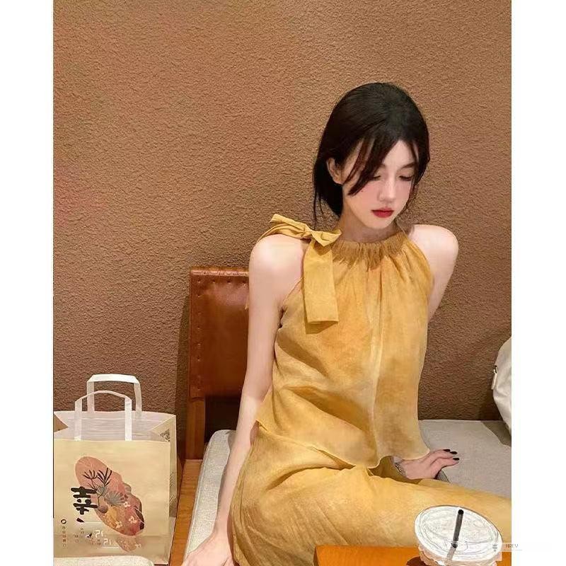 Đầm Hai Dây Dáng Dài Phong Cách Pháp