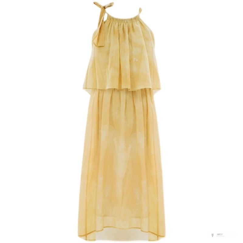 Đầm Hai Dây Dáng Dài Phong Cách Pháp